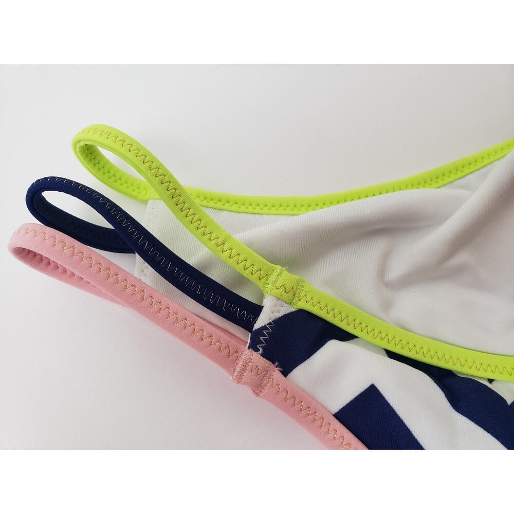 Y2K Victoria's Secret Swim Bikini Bottom Size M Strappy Cheeky Geo Beach - Picture 4 of 5